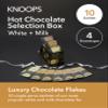 Knoops Hot Chocolate Sachets Selection Box, White, Milk Choc Flakes, 10-Pc view 2
