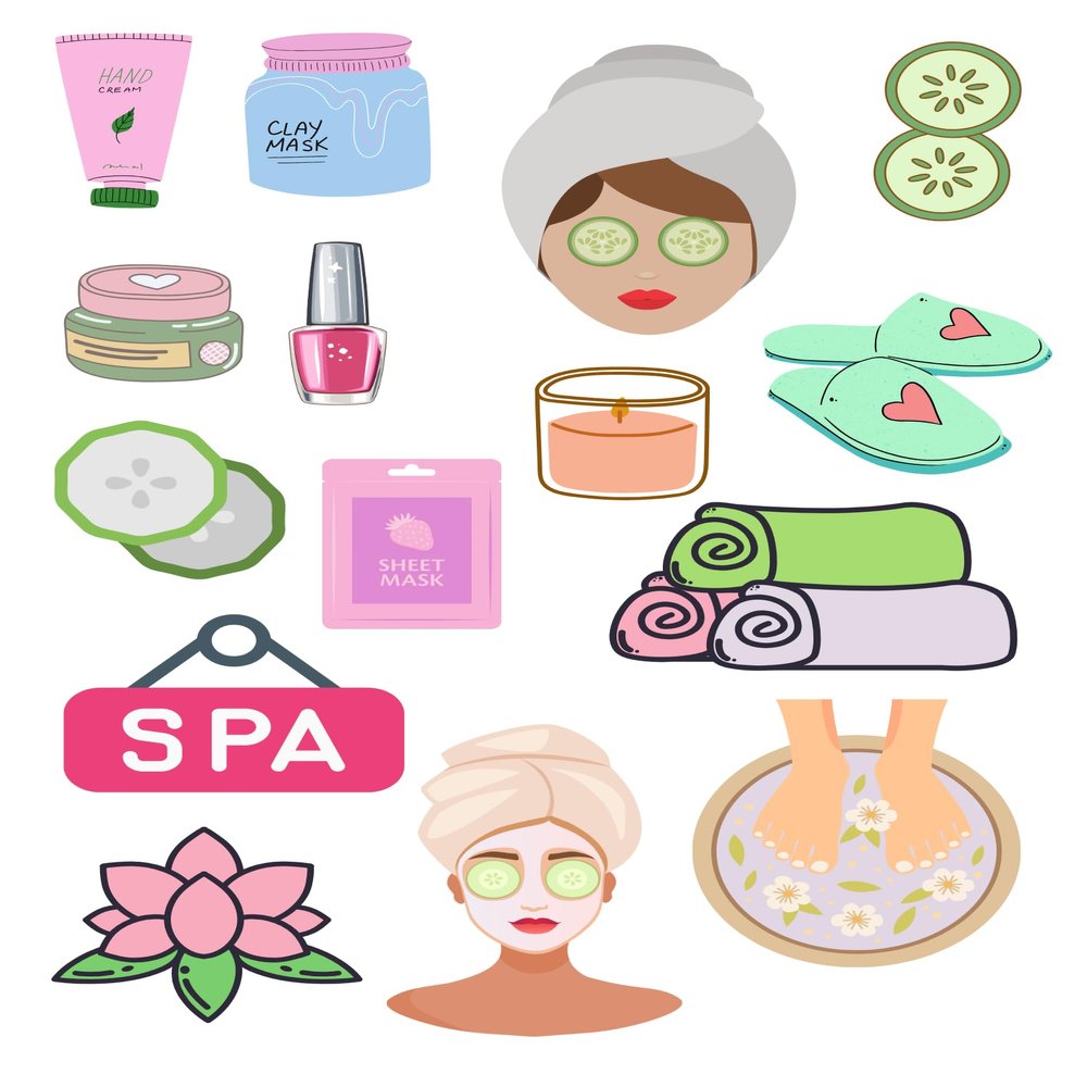 Edible print A4 Pamper party Spa theme Cake topper set cake decorations wafer card NOT PRECUT - Birthday/Retirement (1)