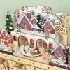 JSGHGDF Wooden Christmas Count Down Calendar Cabinet with 24 Miniature Storage Drawers Village House Ornament Christmas Count Down Calendar Cabinet view 4