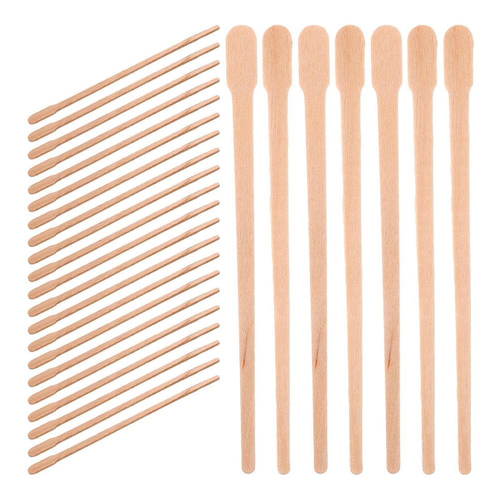 ABOOFAN 100pcs Waxed Stick Hair Removal Waxing Rods for Body Hairs Eyebrow Nose Wax Applicators