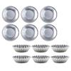 Abaodam 12pcs Mini Egg Tart Moulds and Pudding Skin Baking Cups Made of Sturdy Aluminum Alloy in Silver, Featuring Chrysanthemum Round Shapes, for Festival Celebrations and Banquet view 1