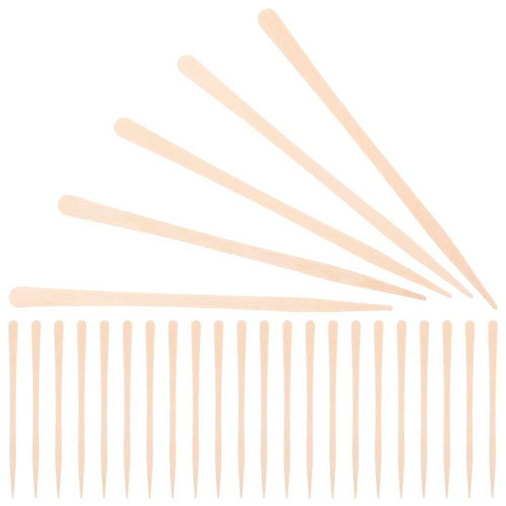 Abaodam 100pcs Wooden Wax Sticks for Nose and Body Hair Removal, Flat Spreader End, Khaki Colour, Suitable for Daily Cleaning and Precise Wax Application