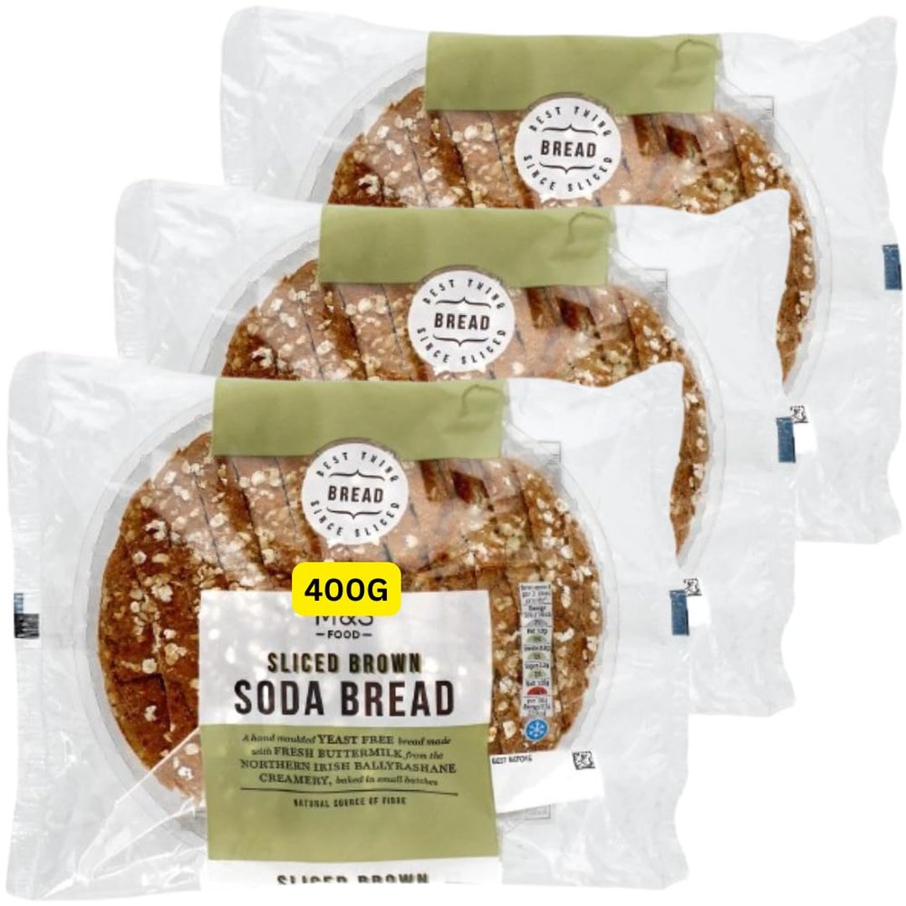 Irish Brown Sliced Soda Bread 400g MandS (3x400g)