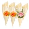 Abaodam Wooden Ice Cream Packing Cones 50Pcs 13Cm Biodegradable Cone Cups for Catering Events and Parties view 1
