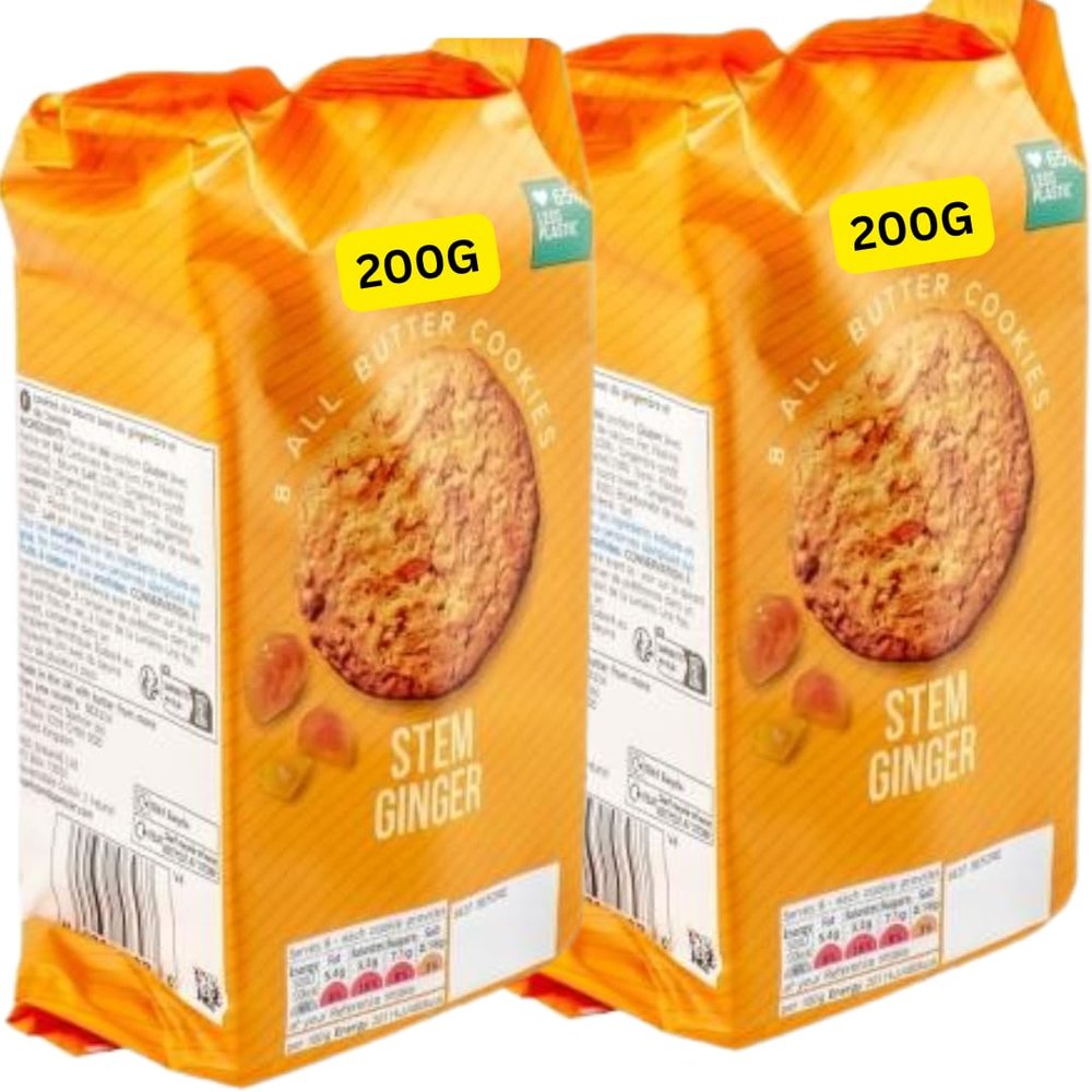 All Butter Stem Ginger Cookies 8 per pack 200g MandS (2x200g)