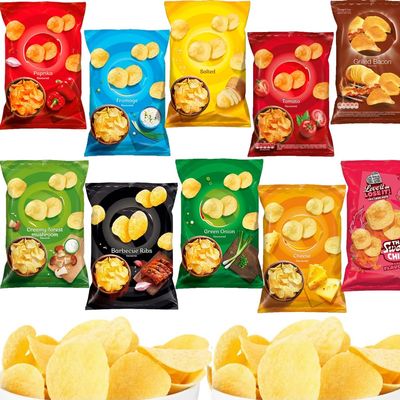 Random Mixed Variety Flavours of Chips Bag 130g - Crispy Potato Chips Bags - Party Snacks Bags - lys (10 x Mixed Chips Bags)