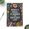 Meal Planner - A5 | Weekly Meal Planner and Grocery List, 100 Pages Spiral Bound Notebook for Mel Prep, Track Water & Health Goals, for Mom Home School Kitchen view 1