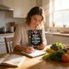 Meal Planner - A5 | Weekly Meal Planner and Grocery List, 100 Pages Spiral Bound Notebook for Mel Prep, Track Water & Health Goals, for Mom Home School Kitchen view 2