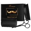 Alaoo Beard Brush Grooming Kit, Beards and Mustaches Grooming Set, Beard Brush Set with Black Brush, Black Comb, Blacks Scissors, Cloth Bag for Men, Husband, Boyfriend view 1