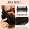 Alaoo Beard Brush Grooming Kit, Beards and Mustaches Grooming Set, Beard Brush Set with Black Brush, Black Comb, Blacks Scissors, Cloth Bag for Men, Husband, Boyfriend view 3