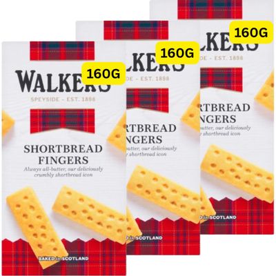 Pure Butter Shortbread Fingers 160g Walkrs (3x160g)