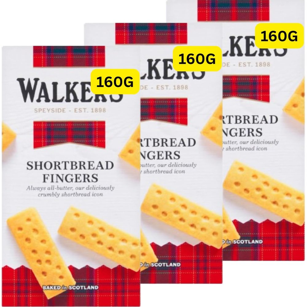 Pure Butter Shortbread Fingers 160g Walkrs (3x160g)