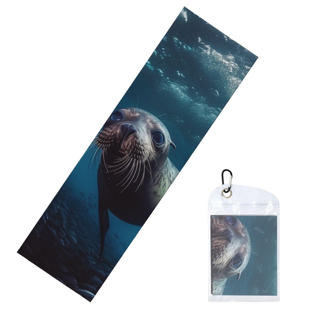 HCBPWVQA Cooling Towels for Neck and Face(40"x 12"), Sports Cold Towels for Hot Weather, Underwater Sea Lion Gym Towels for Men Women, Soft Breathable Workout Towels for Yoga, Running