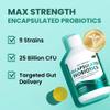 Swedish Nutra Encapsulated Probiotics Max 25 Billion CFU Liquid Probiotics with Vitamin C & L-Glutamine 9 Vegan Strains for Gut Health & Immune Support 500ml Sugar Free (33 Day Supply) view 2