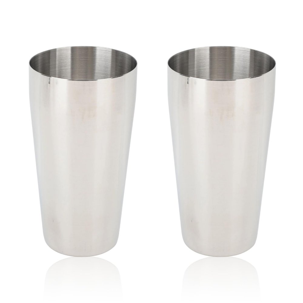2Pcs 750ml Milkshake Mixing Cup, 16cm/6.3in Stainless Steel Bar Shaker Cup Portable Large Capacity Hand Blender Malt Shaker forIce Cream, Fruit, Salad