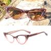 HELES Women's Vintage Cat Eye Photochromic Brown Reading Glasses, Full Rim Spring Hinge Readers, Plano Glasses Outdoor Sunglasses-#2 Gradient Pink||+2.00 Strength view 2