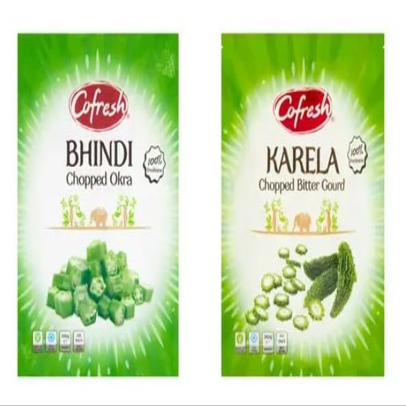 Cofresh Bhindi Chopped Okra and Karela Chopped Bitter Gourd, 100% Freshness