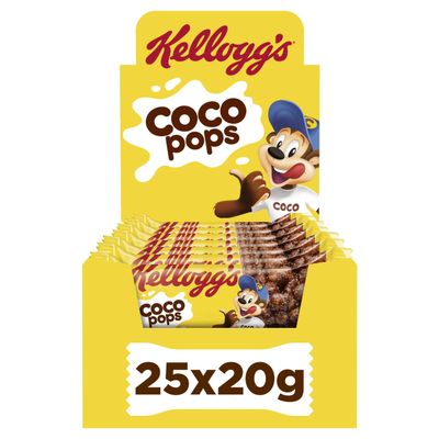 Kellogg's Coco Pops Cereal Milk Snack Bars 25 x 20g (Pack of 25)