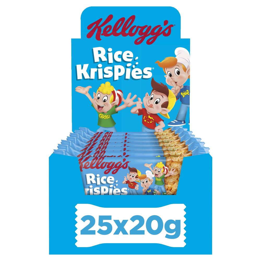 Kellogg's Rice Krispies Cereal Milk Snack Bars 25 x 20g (Pack of 25)