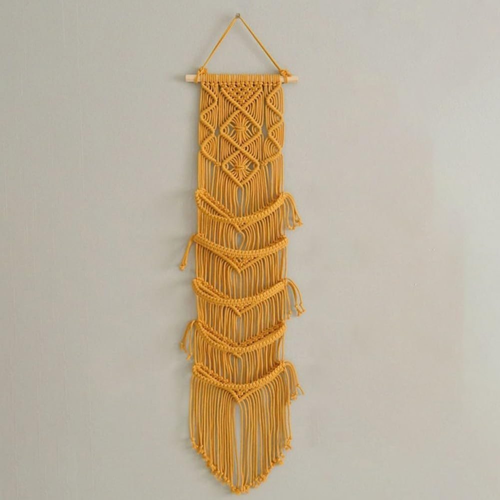 Wall Mounted Hat Rack Boho Cap Organizer Macrame Baseball Cap Holder Space Saving Hat Storage Cotton Hat Display Stand Entryway Hat Hanger A Shape (5175//)