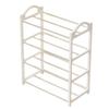Fastigeaty Shoe Storage with Seat, 4-Tier Entryway Shoe Organizer Rack for Narrow Hallway, Compact Multi-Layer Shoe Cabinet with Armrests, PP Plastic (White) view 2