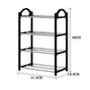 Fastigeaty Shoe Storage with Seat, 4-Tier Entryway Shoe Organizer Rack for Narrow Hallway, Compact Multi-Layer Shoe Cabinet with Armrests, PP Plastic (White) view 3