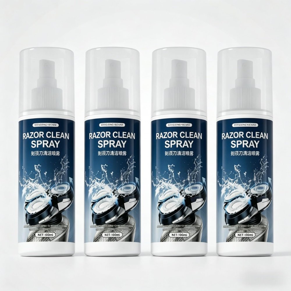 110ml Razor Cleaning Liquid, Cleaning Spray, Compatible With Braun S3 S4 S5 S6 S7 S8 S9 Series Electric Shavers(4 PCS)