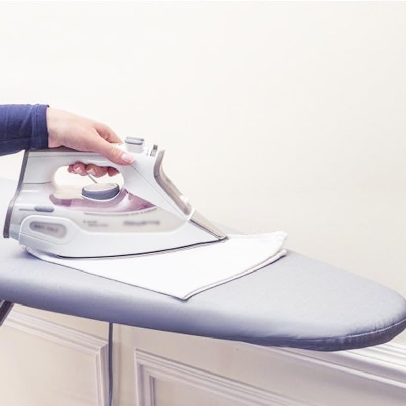 Silver Ironing Board Cover Heat Resistant Cotton Coated Pad with Reflective for , Non-for Scorch Protector for Laundry, Washable Drawstring Fit (130*46cm)