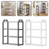 Stainless Steel Shoe Storage Rack, Multi-Layer Entryway Shoe Organizer for Narrow Hallway, Vertical Space Saver Stand for Dorm Room and Small (White) view 1