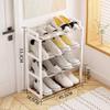Stainless Steel Shoe Storage Rack, Multi-Layer Entryway Shoe Organizer for Narrow Hallway, Vertical Space Saver Stand for Dorm Room and Small (White) view 3