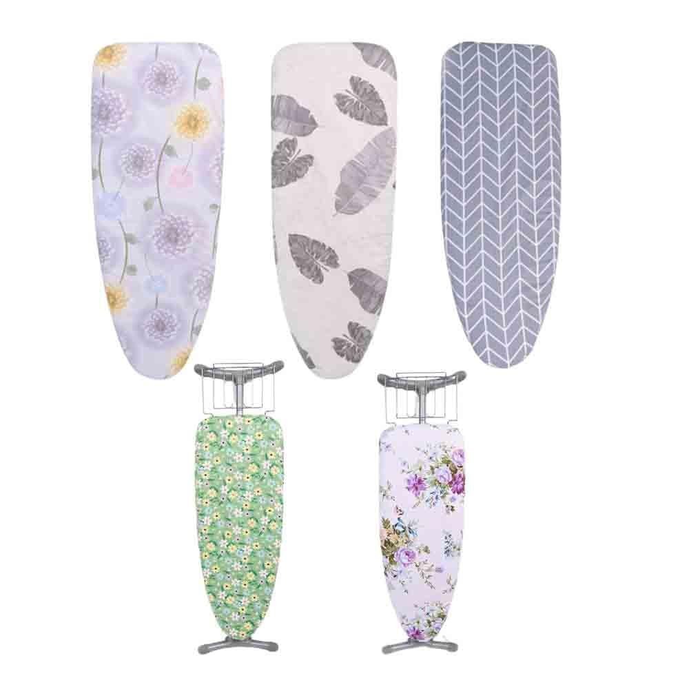 Extra Wide Ironing Board Cover, Large Drawstring Slipcover with Elastic for Edge, Heat Resistant Cotton Replacement Protector for Home Laundry, 147x48cm (Grey Arrow)