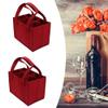 Felt Bottle Carrier 6 Pack, Reusable Wine Tote Bag with Dividers for Beer Glass Jars, Portable Sturdy Soft Lined Beverage Sack for Picnic Outdoor view 1