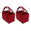 Felt Bottle Carrier 6 Pack, Reusable Wine Tote Bag with Dividers for Beer Glass Jars, Portable Sturdy Soft Lined Beverage Sack for Picnic Outdoor view 3