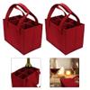 Felt Bottle Carrier 6 Pack, Reusable Wine Tote Bag with Dividers for Beer Glass Jars, Portable Sturdy Soft Lined Beverage Sack for Picnic Outdoor view 4