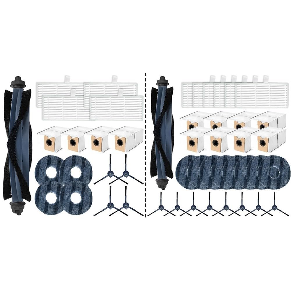 Replacement Parts Kit for Robot Vacuum for C20, Includes Main Roller Brush, Side Brushes, for HEPA , Dust Bags & Microfiber Mop Pads for (B)