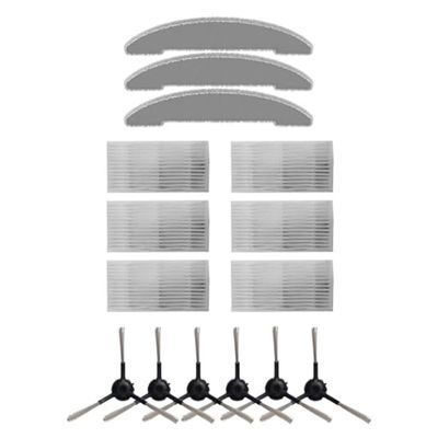 Replacement Parts Kit for Vexilar for Cleanova for W7 W11 Vacuum Cleaner, Includes Side Brushes Microfiber Mop Cloths for Pet Hair Hard Floors Corner