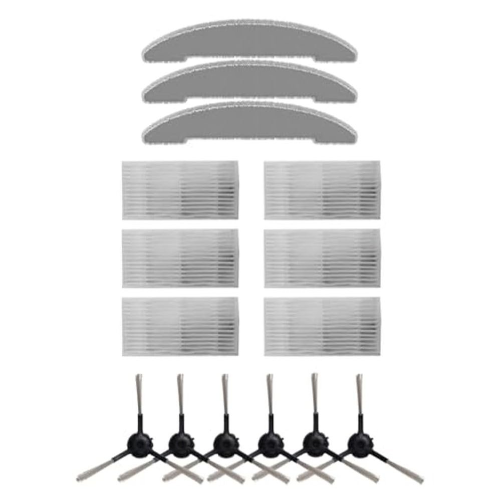 Replacement Parts Kit for Vexilar for Cleanova for W7 W11 Vacuum Cleaner, Includes Side Brushes Microfiber Mop Cloths for Pet Hair Hard Floors Corner
