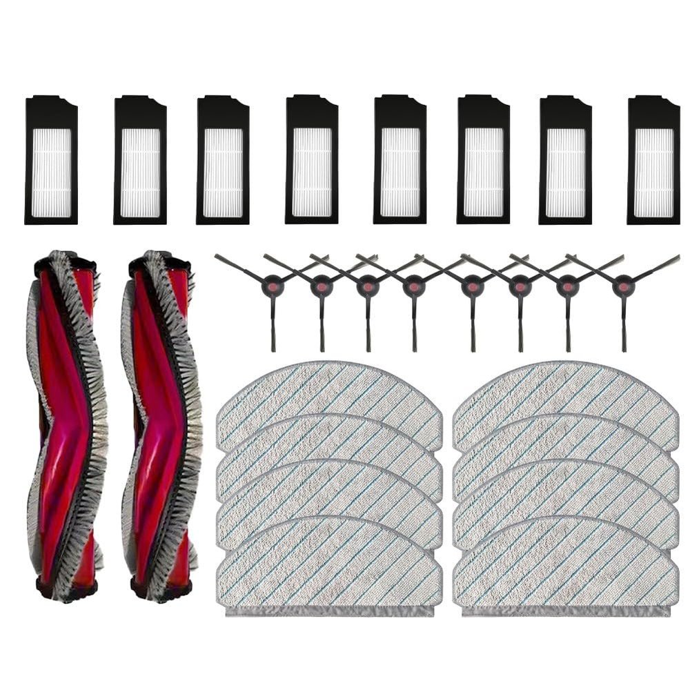 26-Piece Replacement Parts Kit for Yeedi for C12 for Pro Plus Vacuum, Includes Roller Main Brush, Side Brushes, Washable Mop Cloths, for HEPA for Pet