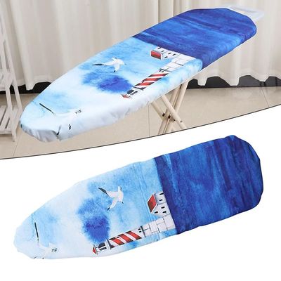Padded Ironing Board Cover, Thickened Cotton Ironing Mat with Elastic Fit, Anti-Scald Heat Resistant Board Protector, Machine Washable Laundry (Seafish)