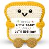 30th Birthday Gifts for Women Men, Emotional Support Gift, Positive Crochet Toast, 30th Birthday Keepsake, Handmade Emotional Support Plush Bread 30 Years Old Gifts for Daughter Sister Wife Auntie view 1