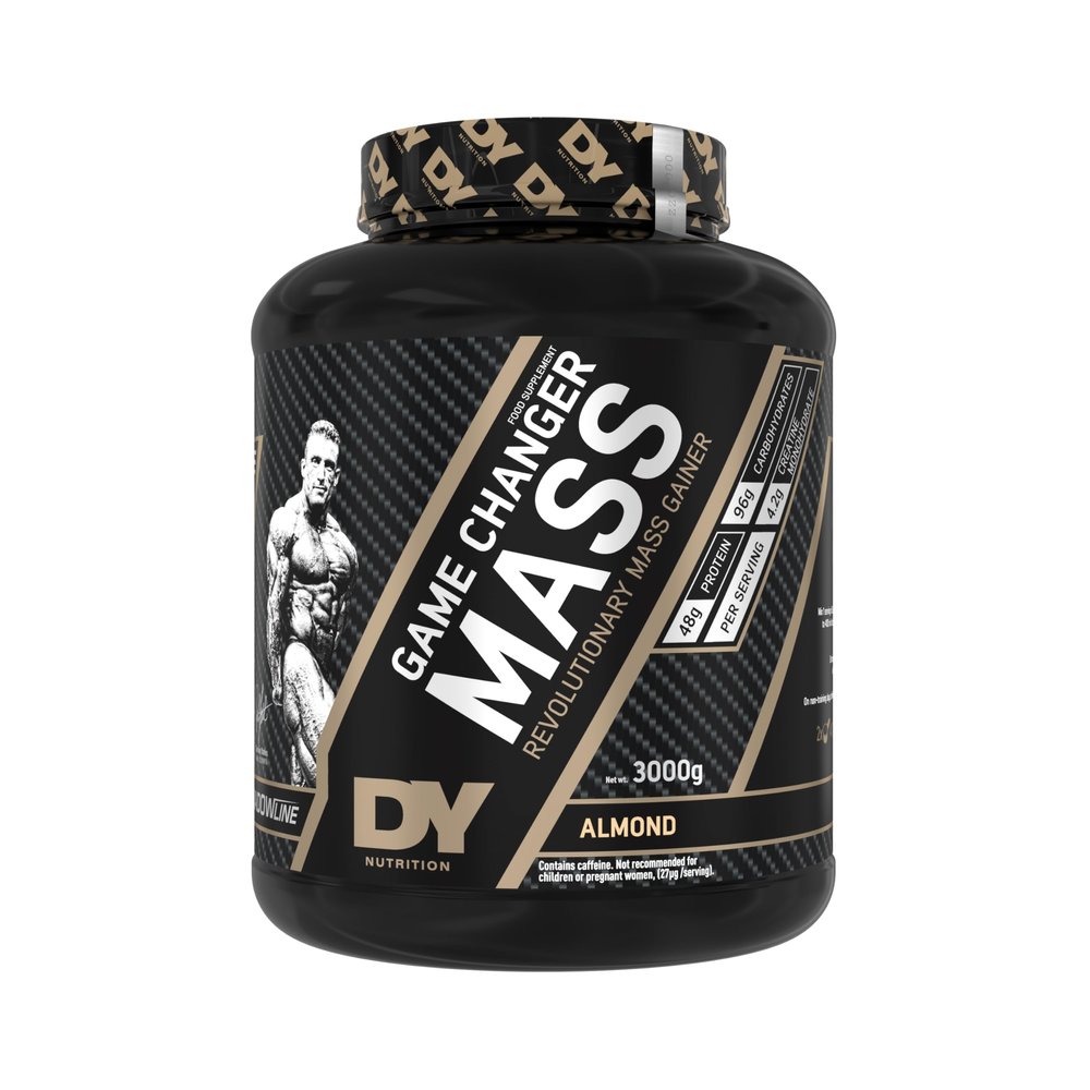 DY Nutrition Game Changer Mass Gainer Powder 3Kg 20 Servings High-Protein Lean Muscle Supplement with Creatine, Carbohydrates, BCAAs, L-Glutamine, Vitamins & Minerals (Almond)
