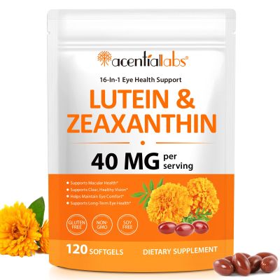 Lutein and Zeaxanthin Eye Health Supplement 40mg with Omega 3, Vitamin C D3 B6 B12, Zinc CoQ1016 in 1 Vision Support Formula with Marigold ExtractEye Comfort Daily Nutritional Support 120 Softgels