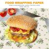 PACKOVE 50 Sheets Oil-Proof Food Wrap Paper for Chips and Sandwiches, Non Odor Paper Sheets with Fresh Pattern Design, for Lunch Boxes and Picnics view 3