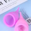 Alipis 2pcs 30ml Silicone Menstrual Cups Flexible Leak-Proof Collectors with High Tensile Strength for Sleeping Overnight and Hiking Reusable Feminine Hygiene Product Random Random Color view 4