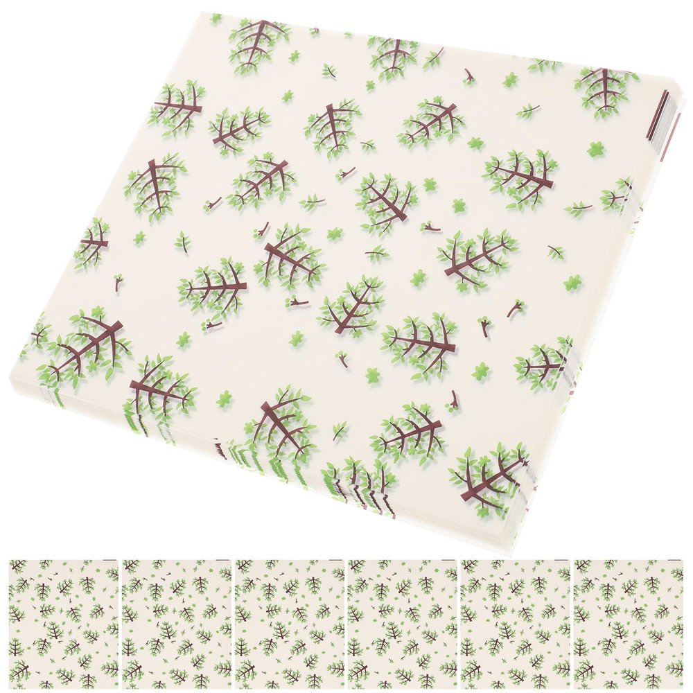 KALLORY 50 Sheets Sandwich Wrapping Paper Non Odor Oil-Proof Paper with Fresh Pattern Design and Delicate Look for Office Sandwiches and Lunch Boxes