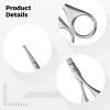 FreshCart Basics 2 Pcs Stainless Steel Nose Hair Scissors, Men's Grooming Trimmer with Rounded Tip, Portable Compact, Silver view 2