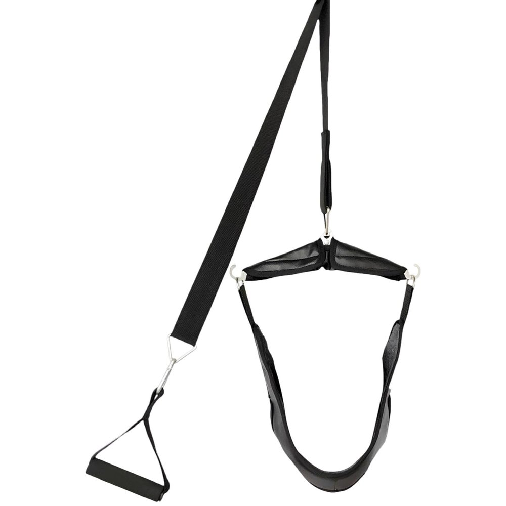 Chewtoyo Cervico Support Neck Stretcher, Black Cervical Traction Device, Portable Over The Door, Adjustable Polyester Strap, Home Physical Rehabilitation