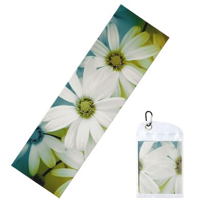 Cooling Towels for Neck and Face(40"x 12"), Sports Cold Towels for Hot Weather, Daisy Flowers in Different Featured Framed Gym Towels for Men Women, Soft Breathable Workout Towels for Yoga, Running