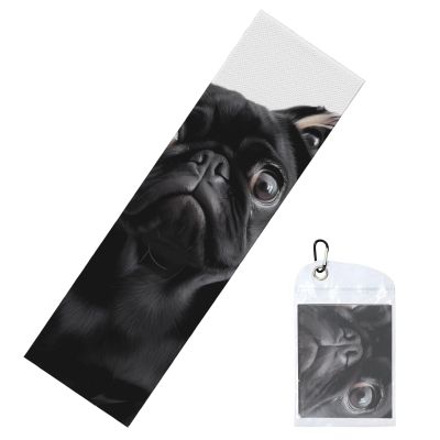 HCBPWVQA Cooling Towels for Neck and Face(40"x 12"), Sports Cold Towels for Hot Weather, Cute Black Pug Dog Gym Towels for Men Women, Soft Breathable Workout Towels for Yoga, Running