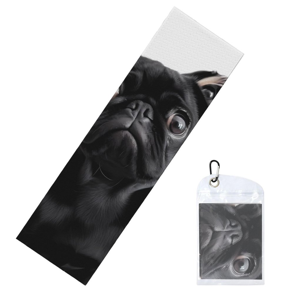 HCBPWVQA Cooling Towels for Neck and Face(40"x 12"), Sports Cold Towels for Hot Weather, Cute Black Pug Dog Gym Towels for Men Women, Soft Breathable Workout Towels for Yoga, Running